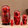 Matryoshka "Chamomile", red, 5-doll, 16 cm