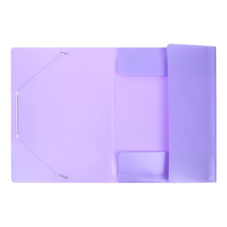 A4, 500 μm elastic band, calligrata, Pastel, Koreshka 20 mm, up to 150 sheets, embossing "sand", lavender-2