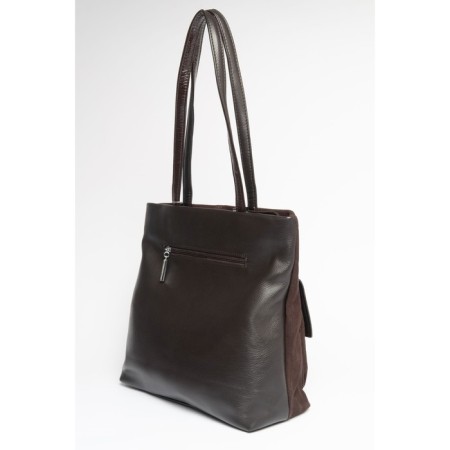 Bag Tout Women, Natural suede, Ludor Brown, 35x11x30 cm-3