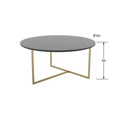Magazine table "Majore Glass", 800 × 800 × 390 mm, black color Lacobel-1
