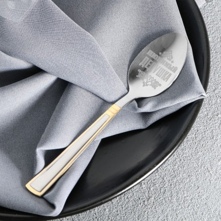A teaspoon spoon with an engraving “Favorite Grandpa”, in a gift box, 3 x 14 cm.-4