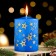 Candle - a cylinder with patterns "Stars", 5.6x8 cm, blue with gold
