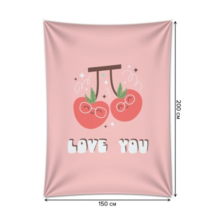 Decorative panel with photo printing "Cherry Love", vertical, size 150x200 cm-1