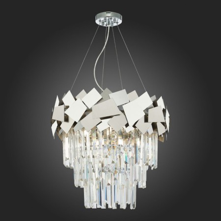 Suspension lamp ST LUCE. SL1232.103.06. Casorta. 6x60 watts, E14, 48x48x62 cm, chromium color-2