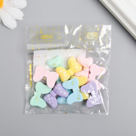 Decor for creativity plastic "bow in peas" set of 10 pcs mix 1.5x2.2 cm-2