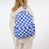 Youth backpack from textiles, 4 pockets, white/blue color