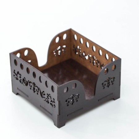 Mokko Dolyana napkin, 12.3 × 12.3 cm, with napkins, wooden, chocolate color-3