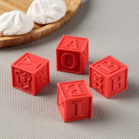 Silicone form "Cubes", 7 × 7 × 3.5 cm, 3 × 3 × 3 cm, transparent color-1