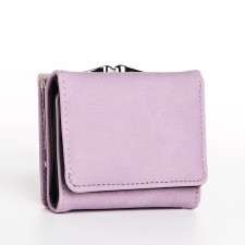 Women's wallet on the button, lilac color
