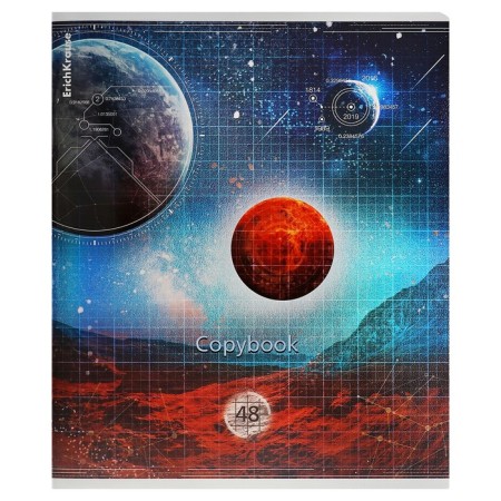 Notebook of 48 sheets in a cage, Erichkrause "Universe", metallized lamination, whiteness 100%, mix-3