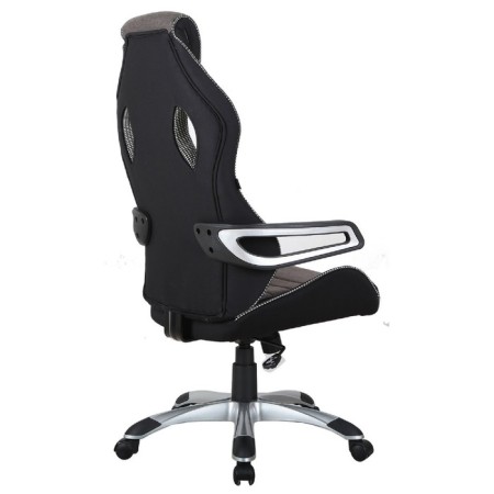 Playing armchair Brabix "Techno GM-002", fabric, black/gray, white inserts-3