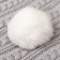 Pompon from natural fur of a hare, size 1 pc: 9 cm, white color