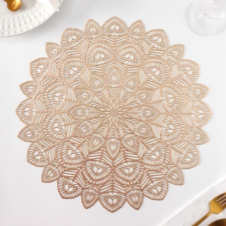 A set of serving napkins on the table “Tsunami”, d = 38 cm, 4 pcs, color gold-4