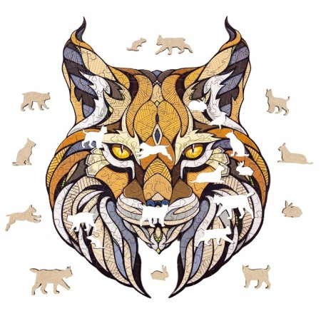 Wooden, figured puzzle Ewa "Lynx", 47x38 cm-9
