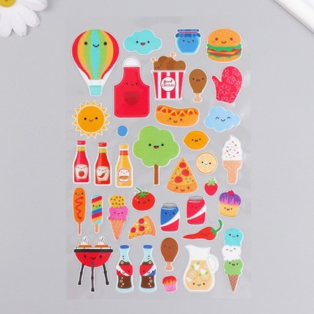 Plastic sticker "Confectionery/barbecue" with sparkles 14x25 cm-1