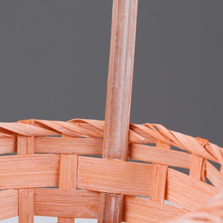 Wicker basket 13x9.5/28 cm, peach, bamboo-1