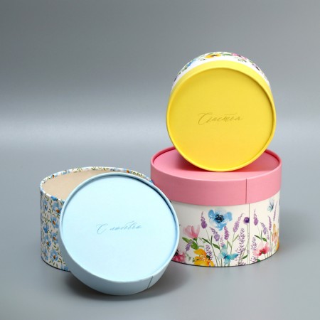 Set of hats 3 in 1, gift packaging, “watercolor”, 16 x 10, 14 x 9, 13 x 8.5 cm-2
