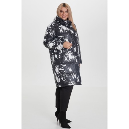 Female coat, size 66, black color-2