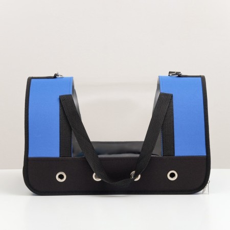 Bag - Animal carrying "Panoramic", with a window, 46 x 28.5 x 30 cm, blue-3