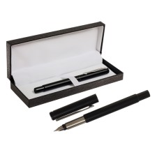 Gift feathers Calligrata, in the leatherette case PB N, Black case with silver