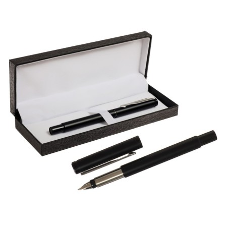 Gift feathers Calligrata, in the leatherette case PB N, Black case with silver