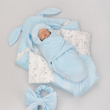 Set for discharge Demi-season Kinderlitto "Rabbit", 5 items, height 50-56 cm, blue color-2