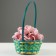 Wicker basket, 20.3 x 20.3 x 9.5/33 cm, green, bamboo