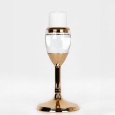Summary metal, glass for 1 candle “Serene”, color gold 11 x 11 x 25.5 cm