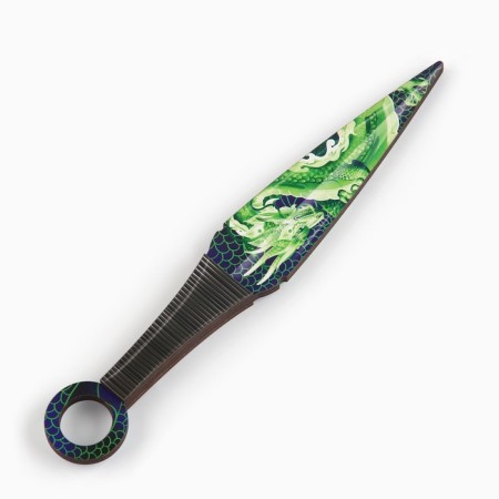Souvenir wooden Kunai Knight "Green Dragon", 26 cm-3