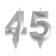 Candle in the cake jubilee "line" (set 2 in 1), number 45 /54, silver metallic, 6.5 cm