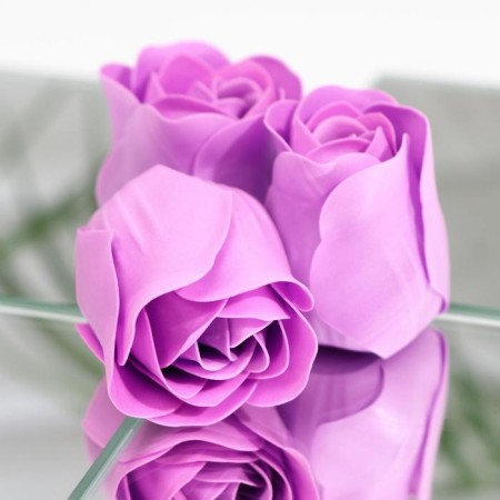 Soap roses, purple, set of 3 pcs.-3