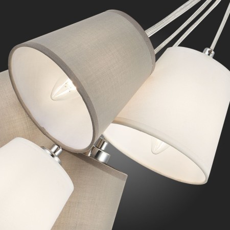 Suspended EVOLUCE lamp. Sle300403-05. Prato. 5x40 watts, E14, 40x40 cm, chromium color-7
