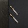 Earrings with rhinestones "Geometry" Thin cylinder, white color in gold