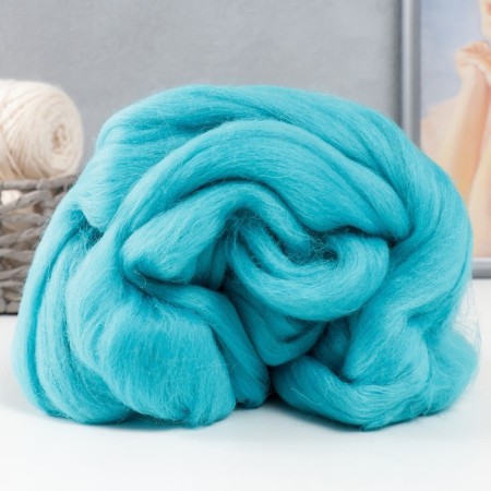 Fasting wool 100% half -toned wool 50 g (024, turquoise)