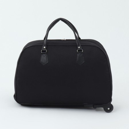 Road bag on wheels, external pocket, black color-1
