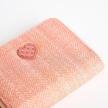 Children's wallet with a zipper, pink color-2