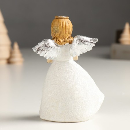 Souvenir Polystone "Girl-Angel in white with stars" brushes, silver mix 7.5x4x11 cm-3