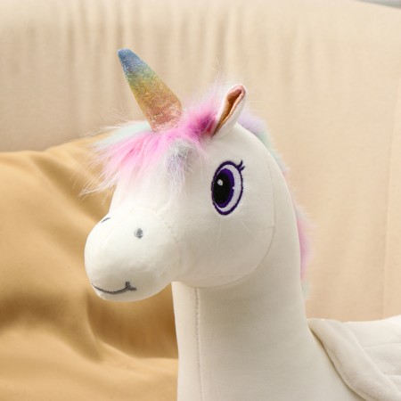Soft toy "Unicorn", 60 cm, white color-1