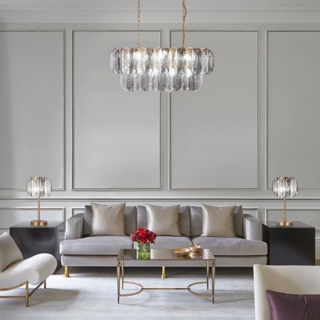 Suspended Bogate’s Callas 365/10, E14, 10x60W, 830x350x330 mm, brass color-3