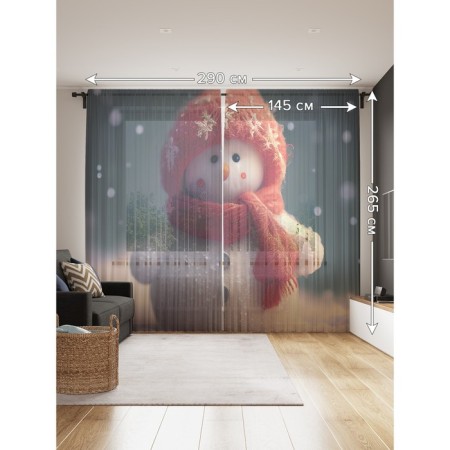 Photo "Snowman", size 145x265 cm, 2 pcs-1