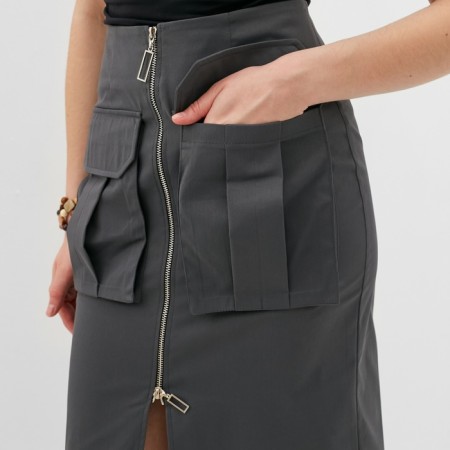 Women's skirt with Minaku: Safari color graphite, river 44-2