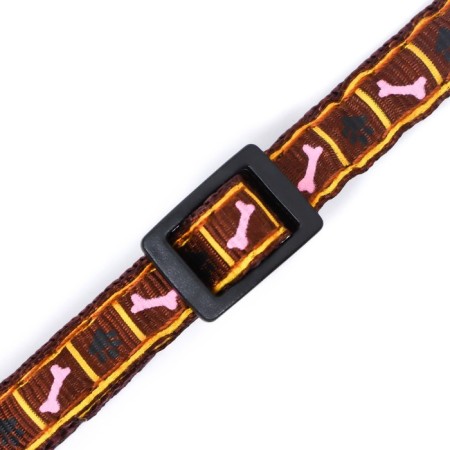 The two -layer collar with the fastx "Bones and legs", 30 x 1 cm, brown-5