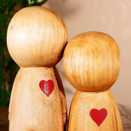 Abstraction "love" wood (set 2 pcs)-5