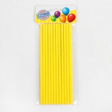 Cocktail tubes, set 12 pcs., Yellow color