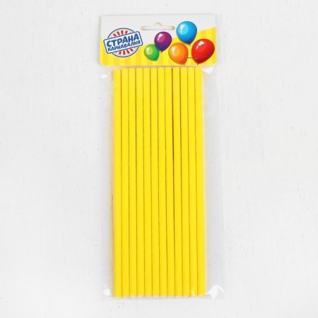 Cocktail tubes, set 12 pcs., Yellow color