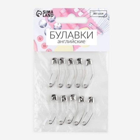 Bulanes English, curved, 27 mm, 10 pcs, silver color-3