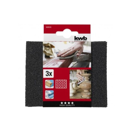 Grinding sponge KWB, 125x100x10 mm, medium -grained, 3 pcs.