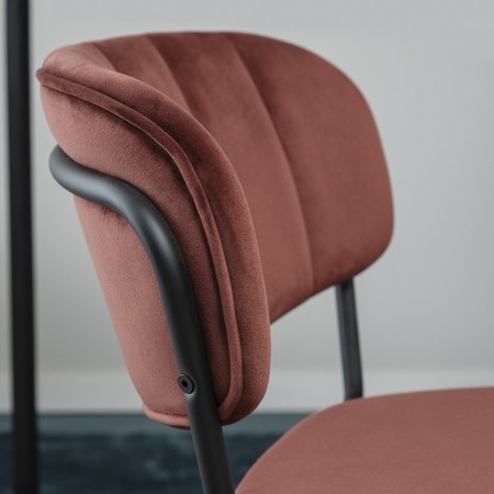 Bar stool Eirill, 560 × 475 × 990 mm, velor, brick color-2
