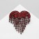 Brooch "Heart" waterfall, red color in gray metal