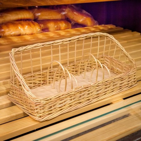 Trading tray "spices", plywood, 3 sections, 36 × 15 × 5/13 cm, manual weaving, vine